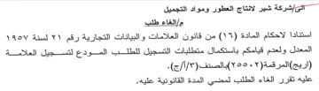 As tft المعدل ولعدم قيامكم باستكمال متطلبات التس