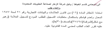 وكيل شركة الزهار لصناعة الحلويات المحدودة