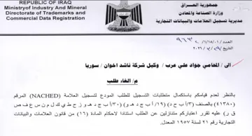 Ministryof Industry And Mineral امديرية تسجيل العلامات والبيانات التجارية