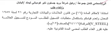 المعدل ولعدم قيامكم باستكمال متطلبات التس