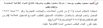 VVCV شركة محمود يعقوب وشريكه لانتاج المواد الغ