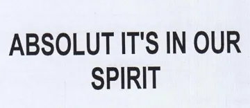 ABSOLUT IT'S IN OUR SPIRIT trademark logo