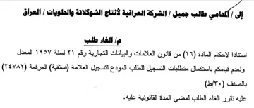 tlh a الشركة العراقية لنتاج الشوكلاتة والحلويات