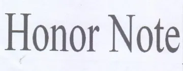 Honor Note