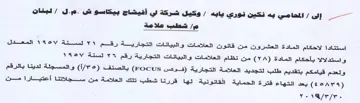 Jolin لاحكام المادة العشرون من قانونت العلامات