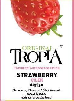 ( ORIGNAL TROPIA STRAWBEERY ) . مع شكل trademark logo